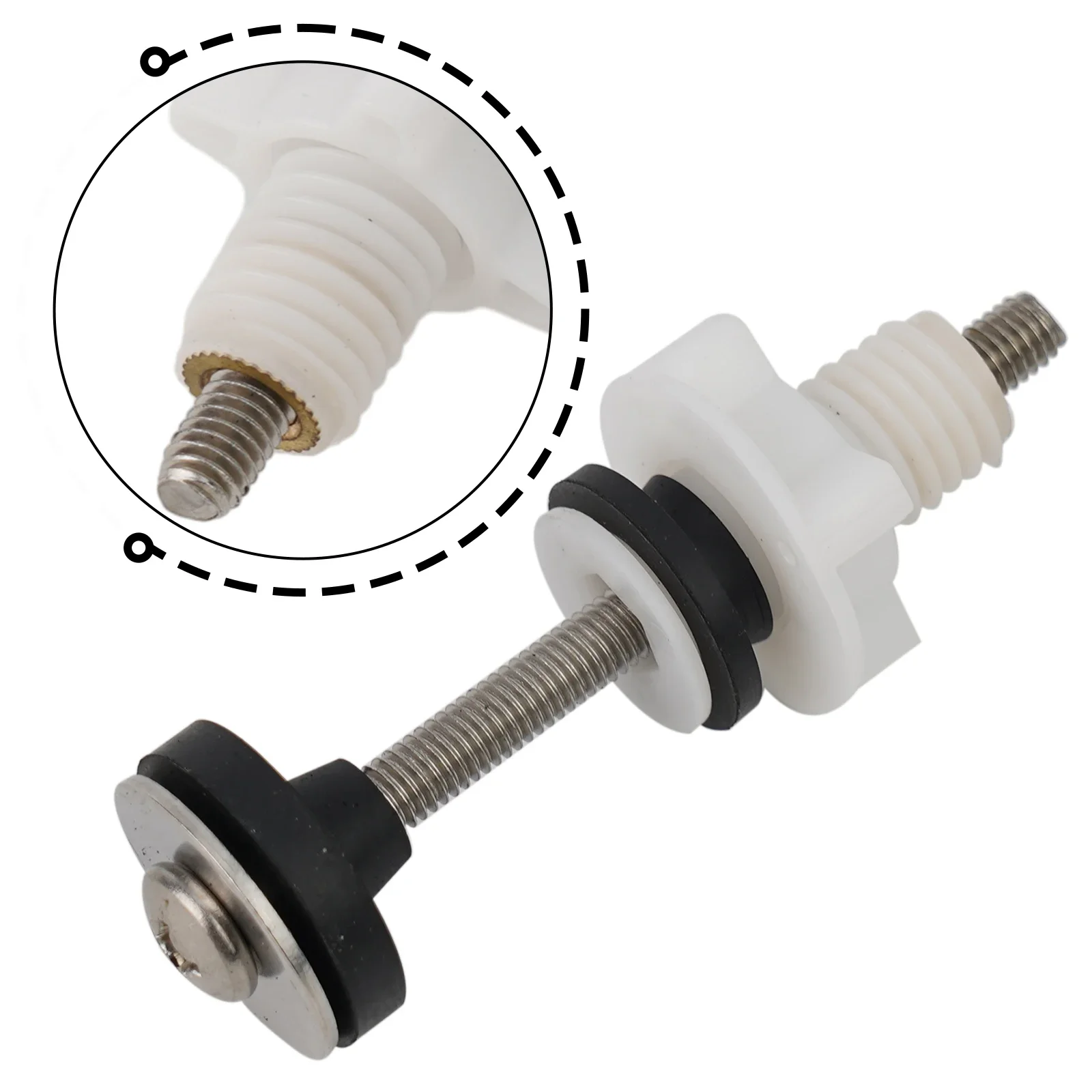 Stainless Steel Toilet Tank to Pan Fixing Kit with Rubber Gaskets and Close Coupling Bolts for Strong and Leak WC Assembly