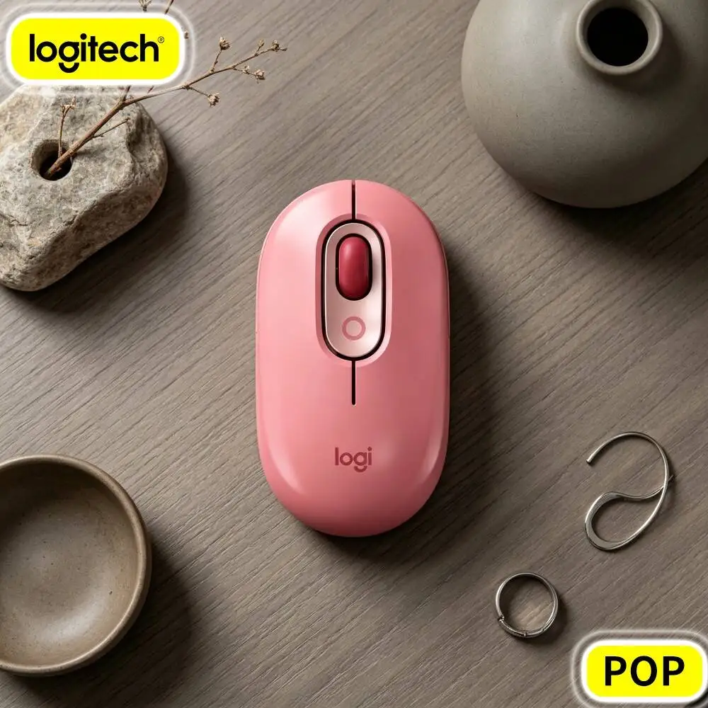 Logitech M350 POP Wireless Mouse Bluetooth USB Dual Mode Slim Build For Notebook PC Mac Office Home Daily Work