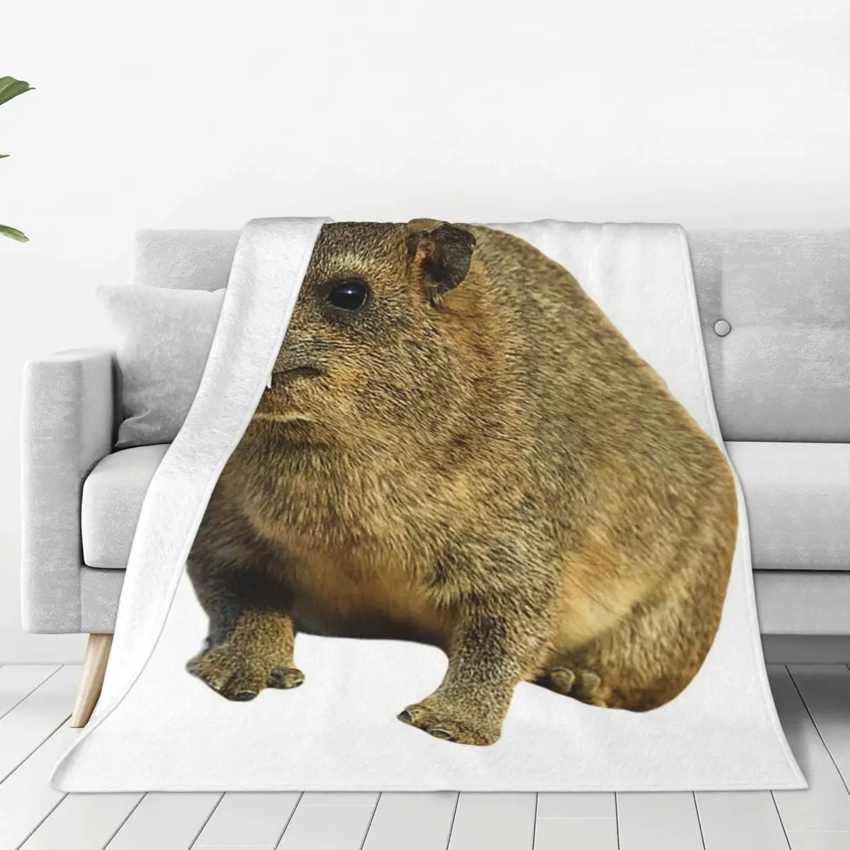 Cute Rock Hyrax Blankets Soft Warm Flannel Throw Blanket Plush for Bed Living room Picnic Travel Home Couch