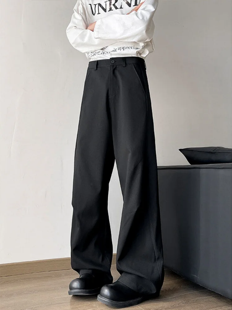 

American Sle Men's Loose Straight Leg Pants Spring Autumn 2025 Trendy Haome Wide Leg Casual Trousers for Teens
