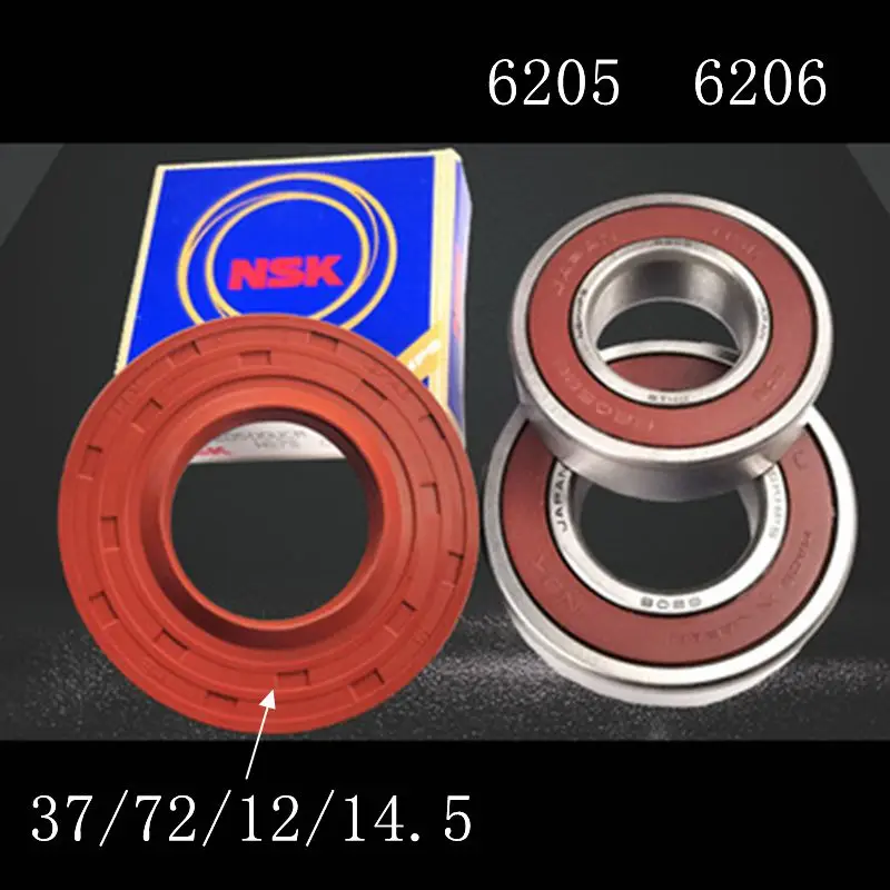 

for TCL drum washing machine Water seal（37/72/12/14.5）+bearings 2 PCs（6205 6206）Oil seal Sealing ring parts