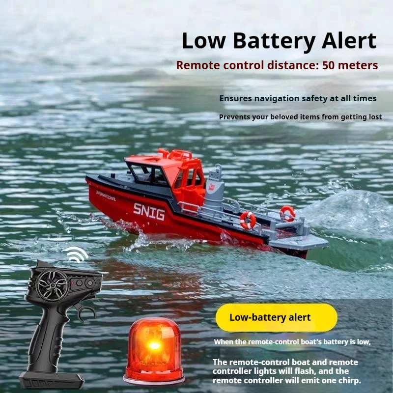 SNIG Rc Rescue Boat High Speed Brushless Electric Remote Control Simulation Tug Model 50M Control Distance Water Pool Toy 2026