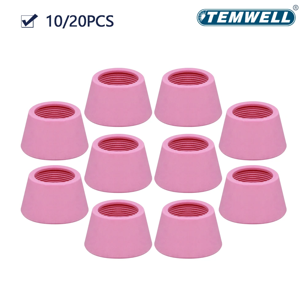 10Pcs AG60 SG55 Plasma Cutter Torch Shield Cup Consumables Electrode Tips Assortment With Ceramic Cups Air Cooled Plasma Cutting