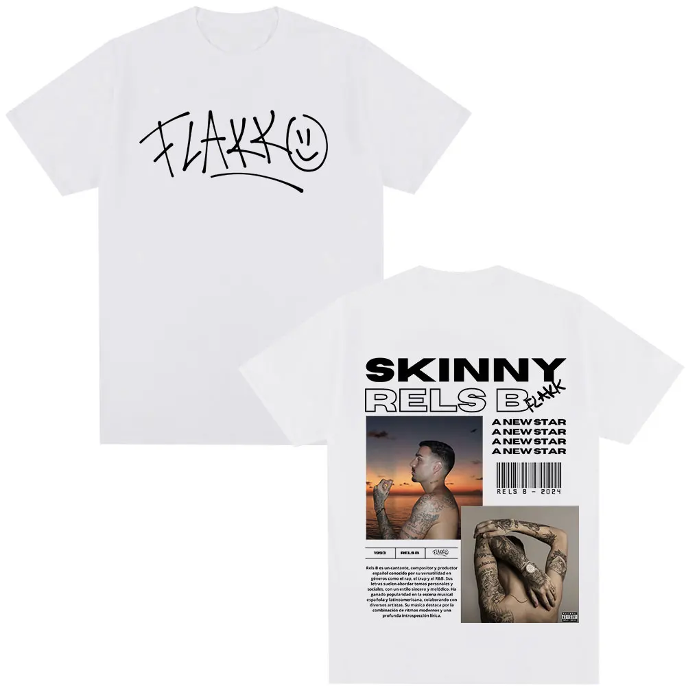 Rapper RELS B Skinny Flakk A New Star Album Merch T-shirt Men Women Clothing Fashion Hip Hop T-shirts Cotton T Shirts Streetwear image 3