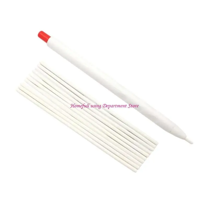  Fabric Cutting Guide Marker Set with 10 Replacement Inserts Retractable Sewing Chalk Pen for Sewing, Quilting and Drafting
