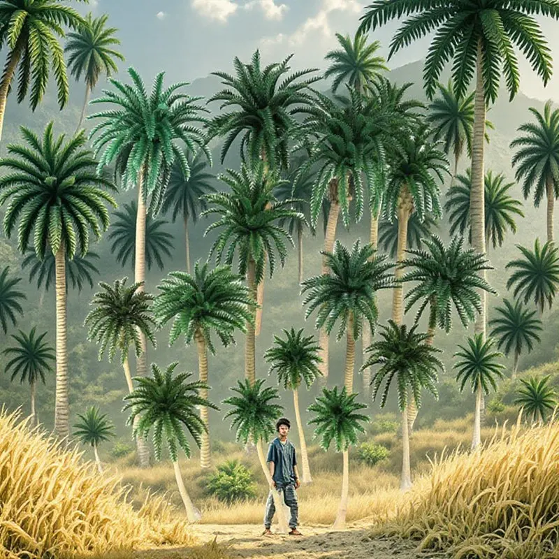 

15Pcs Green Coconut Palm Tree Scenery Landscape Decoration for House Desk Kitchen Micro Landscape Diorama Terrain