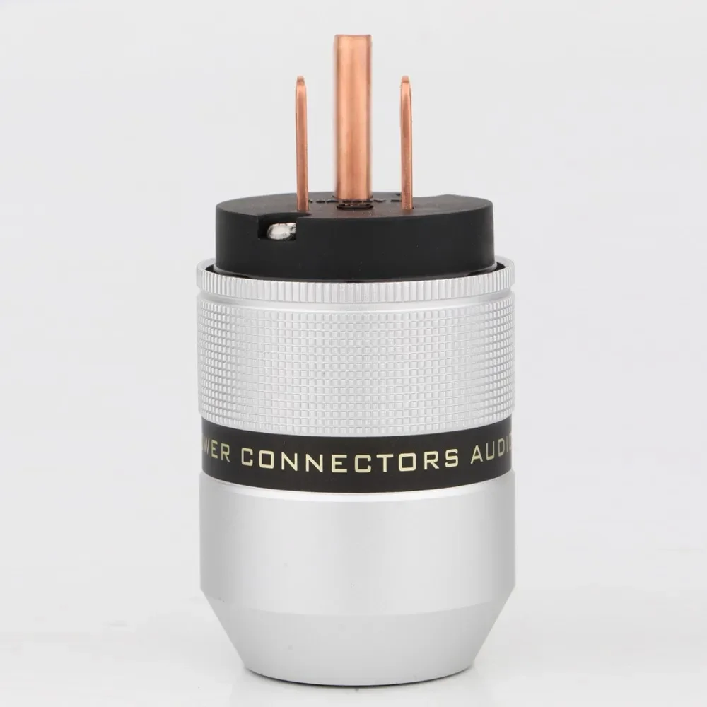 Hi-End Pure Copper US Power Plug Aluminum Shell IEC c14Connector - Premium Audio Grade AC Power Cord Cable Plug Socket Connector