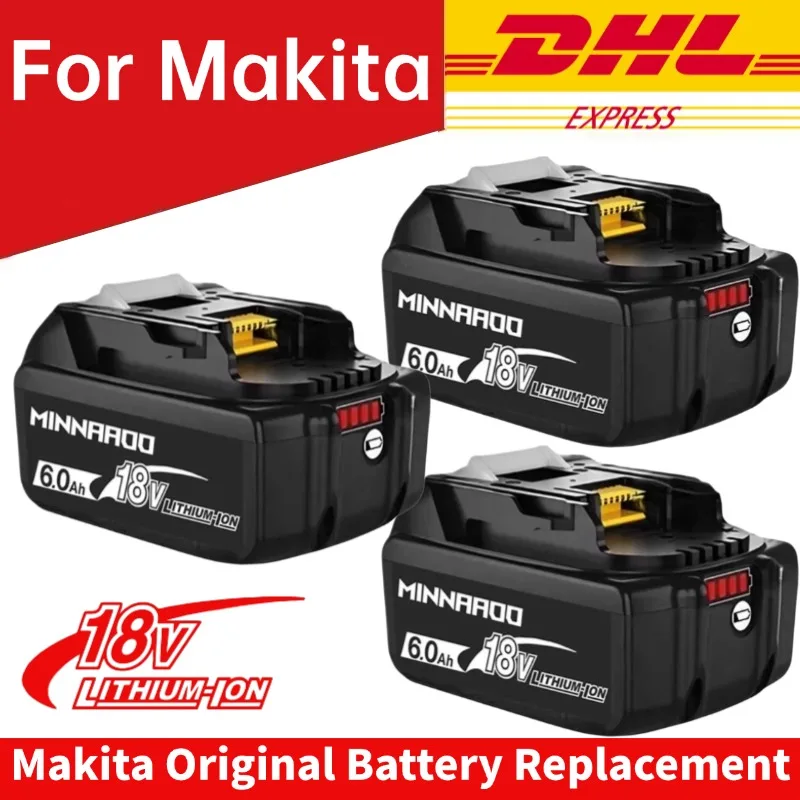 

Authentic For Makita 18V 6Ah rechargeable power tool battery with LED lithium-ion substitute LXT BL1860B BL1860 BL1850 charger