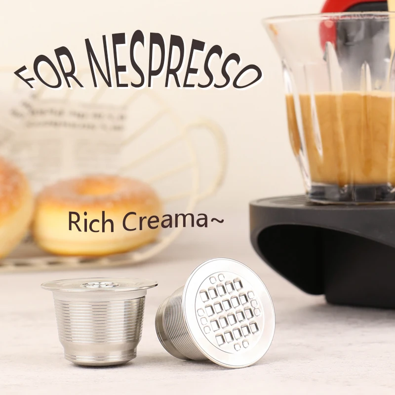 For Nespresso Refillable Capsule Two Version Reutilizable Stainless Steel Reusable Coffee Filter Espresso Coffee Pod