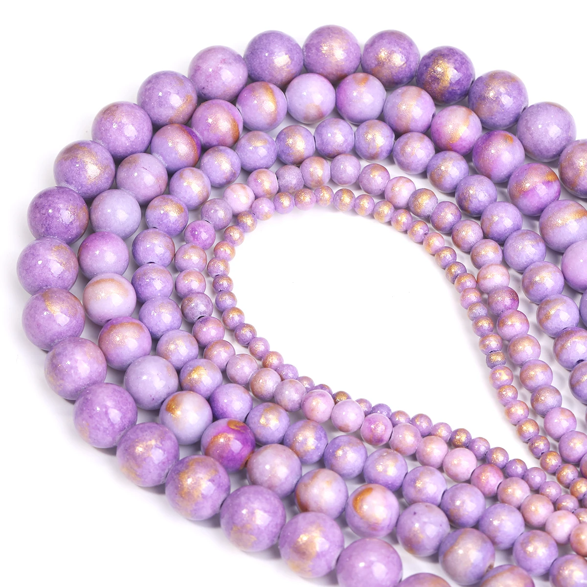 مهشان اليشم الذهب الضوء الأرجواني حبة حجر ثقب كبير 1.6-1.8 مللي متر سوار ذاتي الصنع إكسسوارات 4/6/8/10/12 مللي متر بالجملة دروبشيبينغ #3