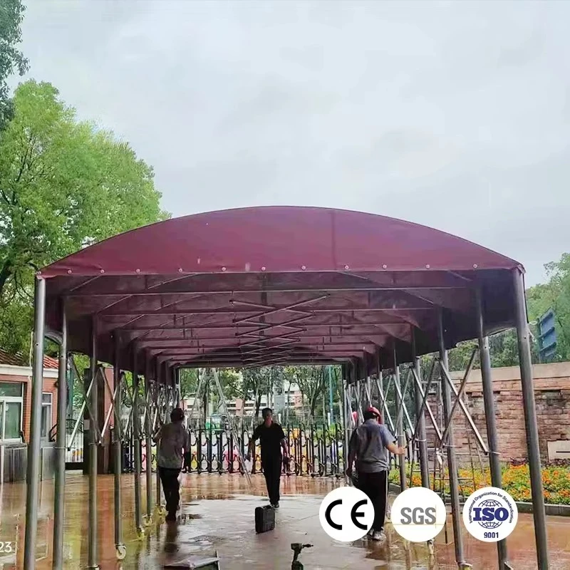 Custom Retractable Sliding Tent Movable Outdoor Storage Warehouse Canopy Heavy Duty Push Pull Folding Marquee Tent Design