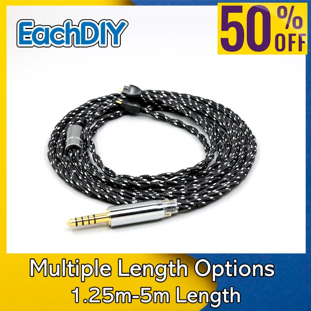 

4 Core Twisting Nylon DIY Earphone OCC Mixed OFC Cable For HiFiMan RE2000 Topology Diaphragm Dynamic Driver 8752