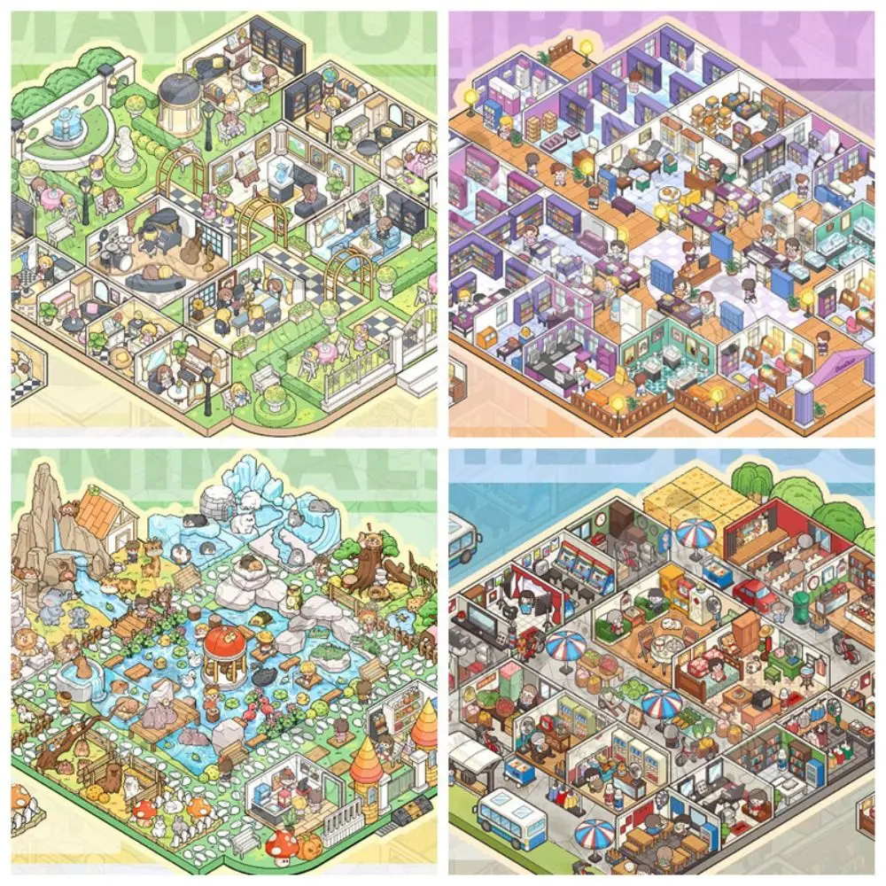 

Коллекция миниатюрных наклеек с пейзажами для домашних животных, большие размеры 10-в-1, наклейка на сценную кабину «сделай сам», визуальное укладка, игровые наклейки «сделай сам»