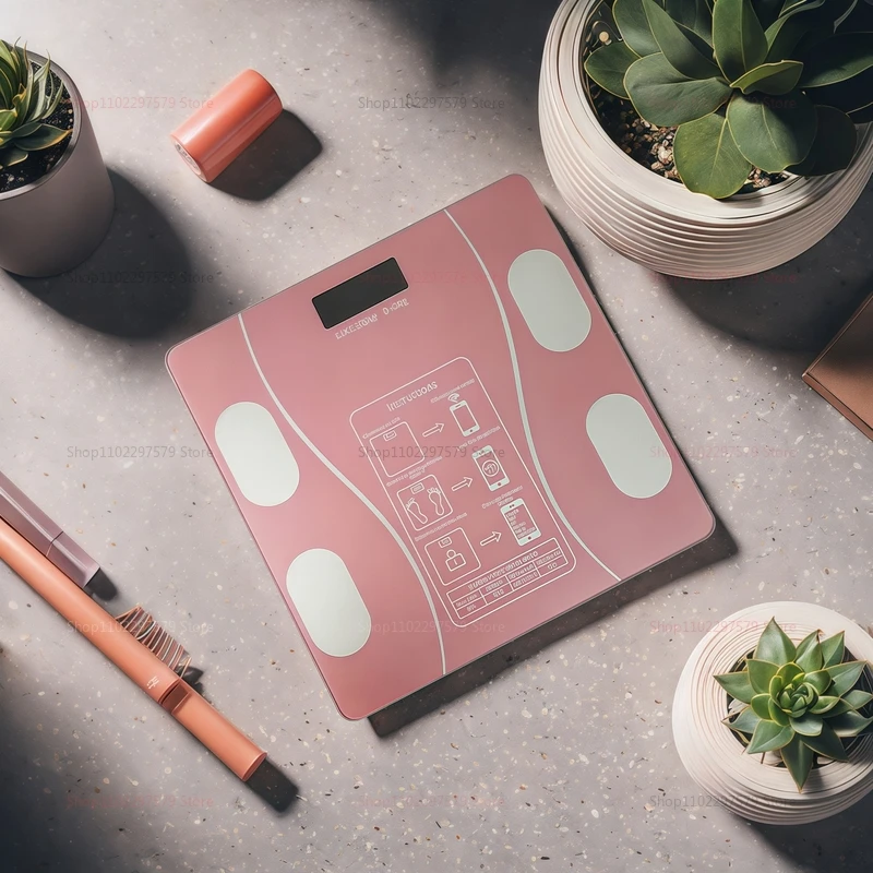 مقياس الدهون في الجسم الذكي مع مزامنة التطبيق، مقياس الحمام الرقمي المزود بتقنية البلوتوث، جهاز تعقب اللياقة البدنية، محلل تكوين الجسم للحياة الصحية