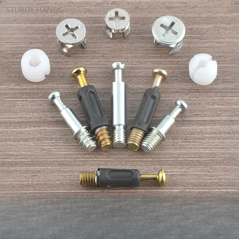 20 sets of zinc alloy furniture three in one connectors cabinets eccentric wheels embedded nuts screws hardware accessories