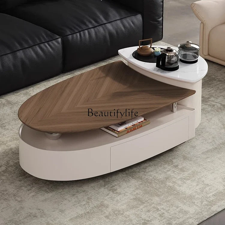 

LXModern simple walnut coffee table household small apartment light luxury multi-functional kung fu tea table integratedSSS