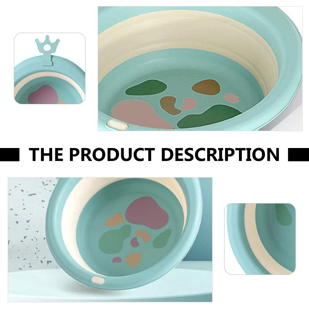 

Portable Cartoon Baby Wash Basin Lightweight Durable Infant Face Bathtub Foldable Silicone Washbasin for Newborn Foot Washing