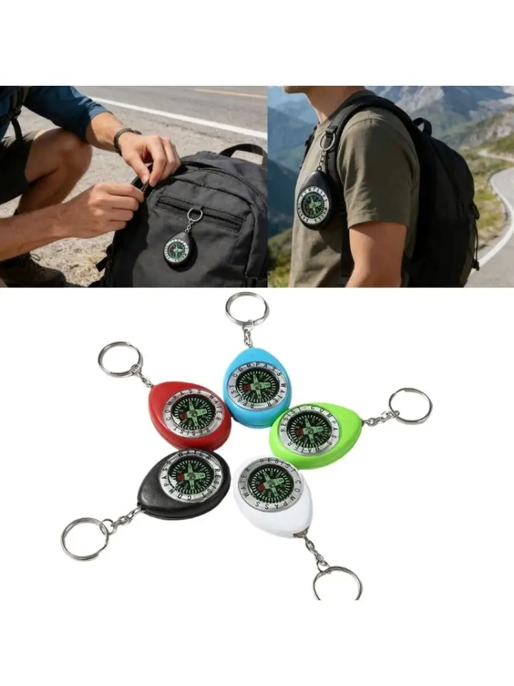5Pieces Portable Small Compasses Random Color High Accuracy Navigations Tool Plastic Texture for Outdoor Activity Use