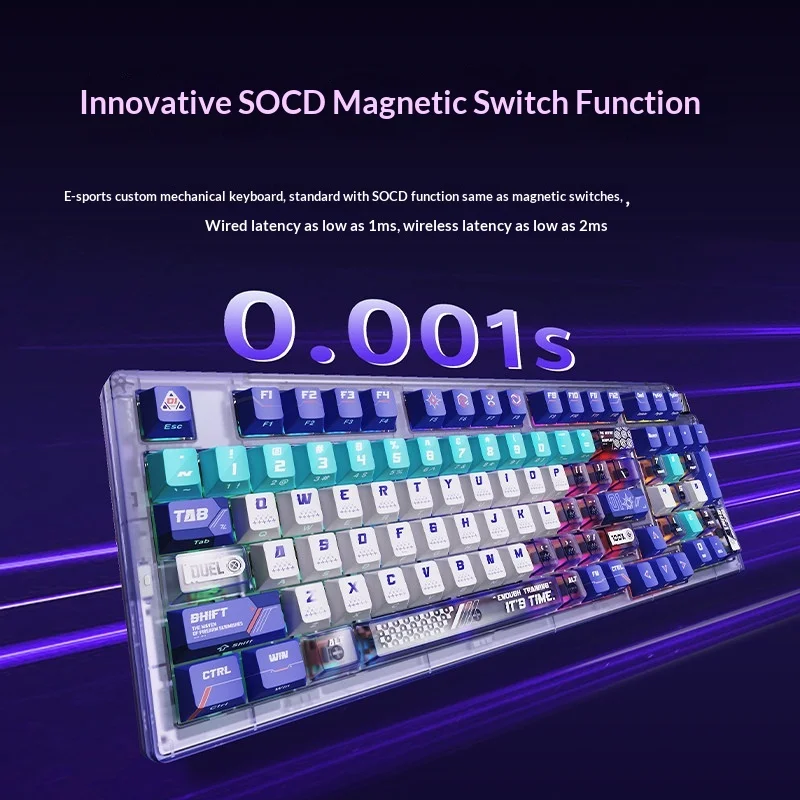 Cool98 Mechanical Keyboard Wireless Tri-Mode Game E-Sports Game Keyboard Magnetic Switch Socd Function Valorant Game Office