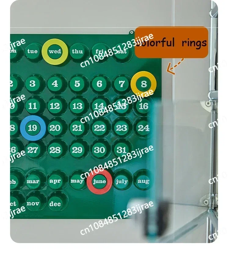 Ring Desk Calendar Colorful Wall ABS Plastic INS Creative Medieval Vintage A Date Button Thin Calendar
