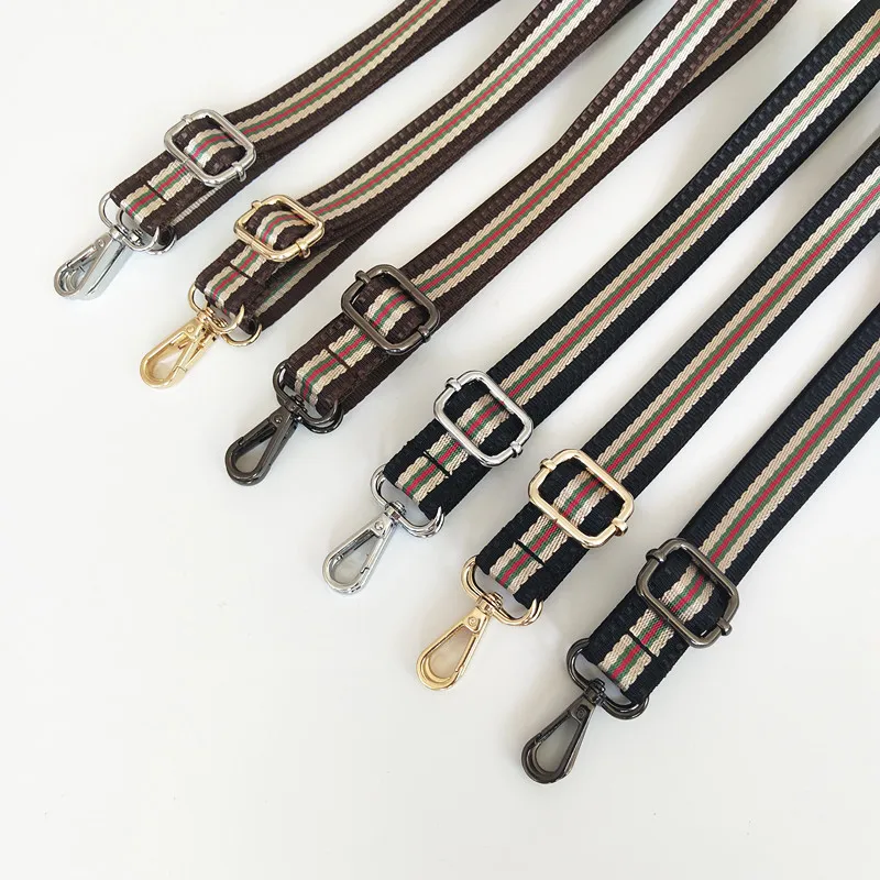 IGNICASE New KUAN Bag Shoulder Strap Accessories Small Bag Narrow Version 2.5cm Vintage Striped Versatile Shoulder Strap Webbing