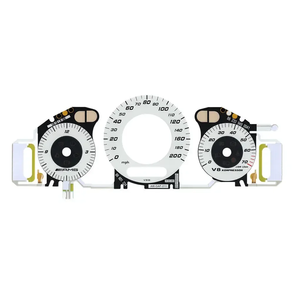 

Electro Luminesence Cold Light PANEL Repair For Mercedes W211 W209 C219 200MPH AMG Dashboard Dial Backlighting With Gauge Face