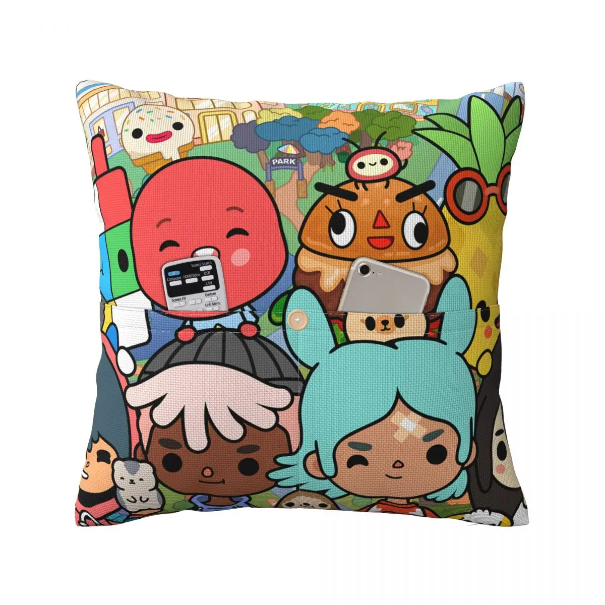 Toca Life Box Toca Boca Cute Game Square Linen Pillowcase Cushion Cover Polyester Decor Bed Home Comfort Throw Pillow