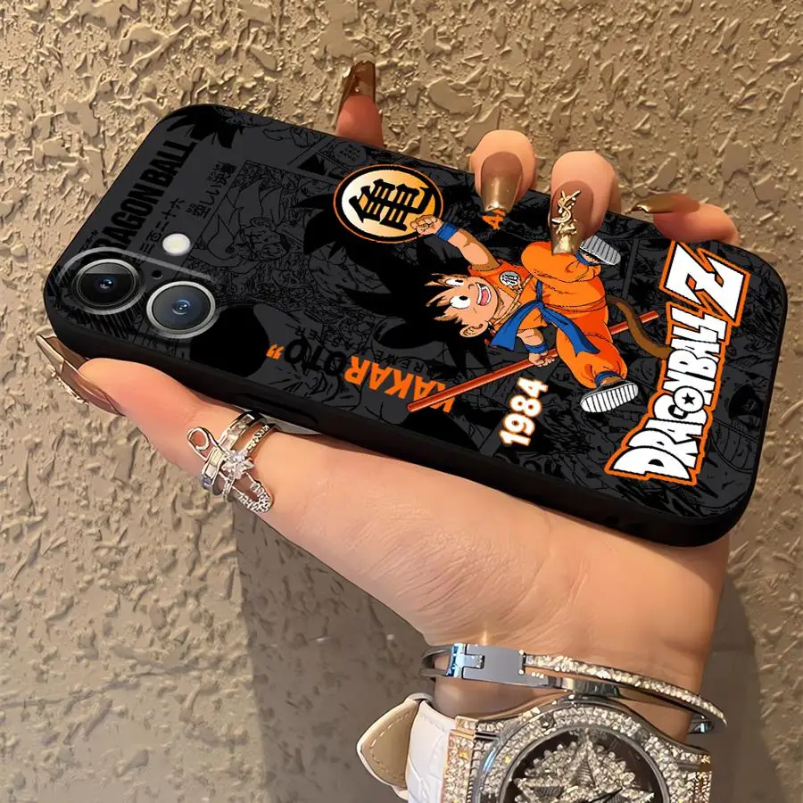 Custodia per iPhone 17Air 7 8 13 12 11 17 Pro Max XR 15 16 14 Plus XS Max Custodia morbida nera per telefono Dragon Ball Cartoon Comics Goku