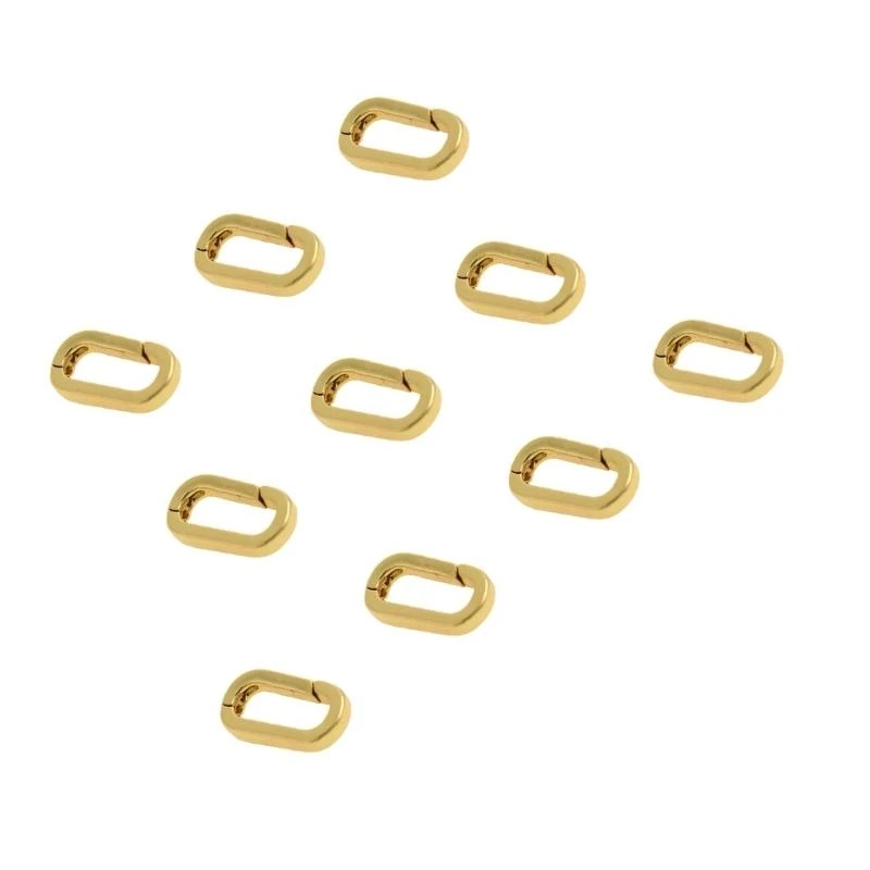 Luxurious Golden and Silver Necklace Shortener Clasp Sterlings Extension Clasp with Zirconia Detail for Beads Set of 10