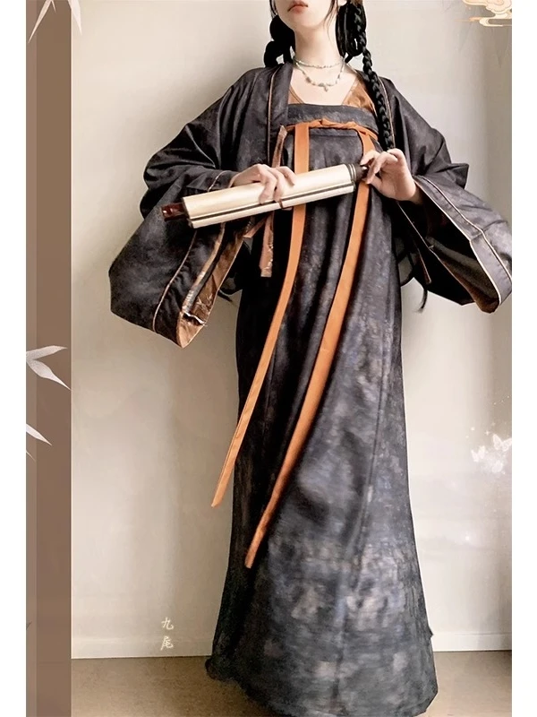 

Tang Dynasty Famen Temple Chest-Length Vest Spring Autumn Style Hanfu Women's Traditional Chinese Clothing Collar Draped Design