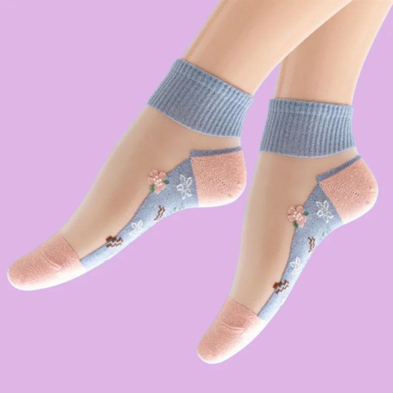 Chaussettes courtes Ice InjSocks pour femmes, Chaussettes bateau souples, Verre, Rétro, Tendance, Haute qualité, 5/10 Paires