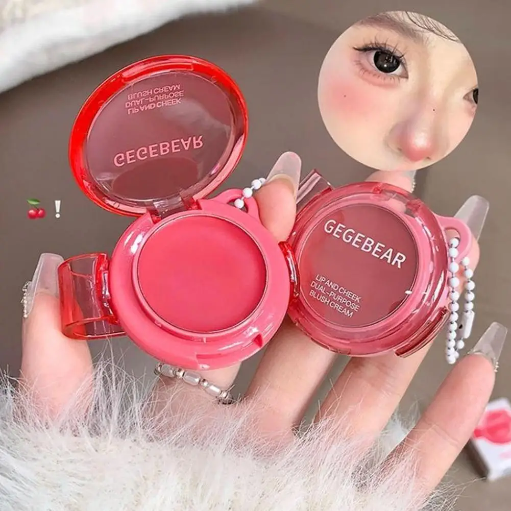 Batom de veludo fosco portátil, lama labial, à prova d'água, copo antiaderente, bochecha natural, rosa, vermelho, blush para cosméticos faciais femininos