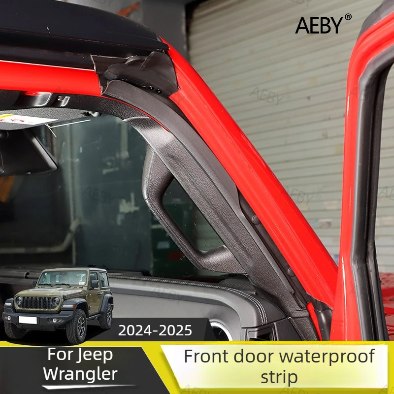 For Jeep Wrangler 2024-2025 Rubber door seals, weather strips, noise reduction, wind noise blockers,A-pillar diversion channel