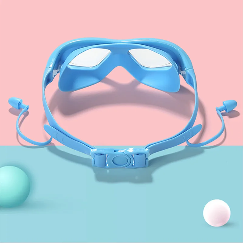 High-definition kidsren's swimming goggles for boys and girls, anti-fog swimming goggles, large-frame goggles, comfortable silic image 2