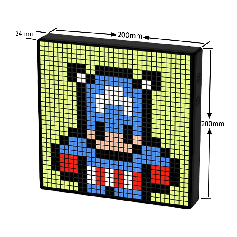 LED Matrix Pixel Display, Smart App Controle, DIY Digital Photo Frame, tela programável, sala de jogos, desktop Decor, Night Light