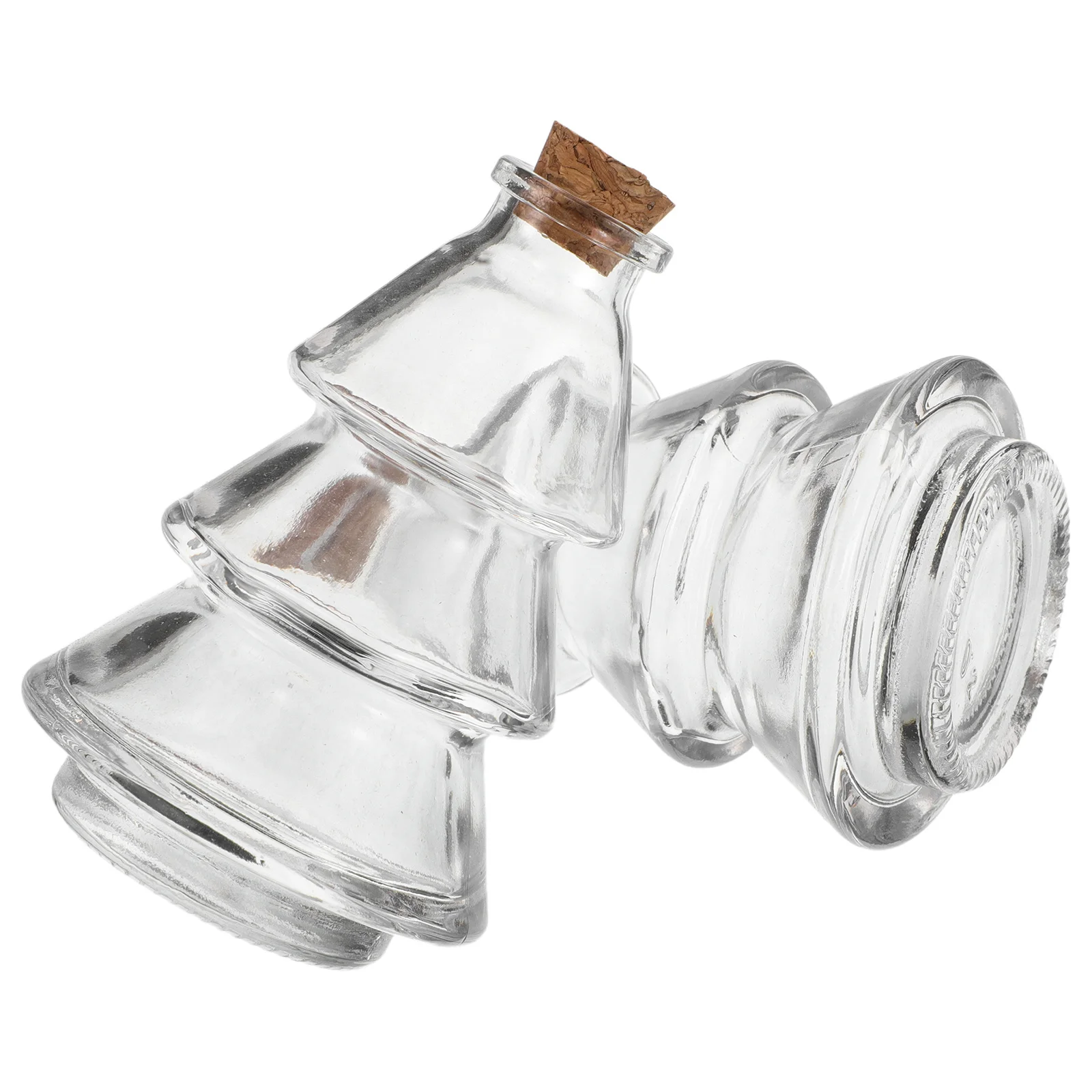 

2Pcs Tiny Glass Wishing Bottle 90Ml Christmas Tree Shaped Jars with Cork for Holiday Decor Party Favors DIY Messages Creative