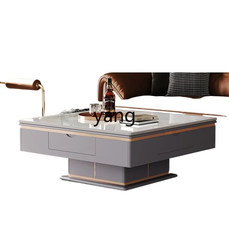 

YJQ lifting electric mahjong table tea table all-in-one automatic household rock board chess and card table silent luxury