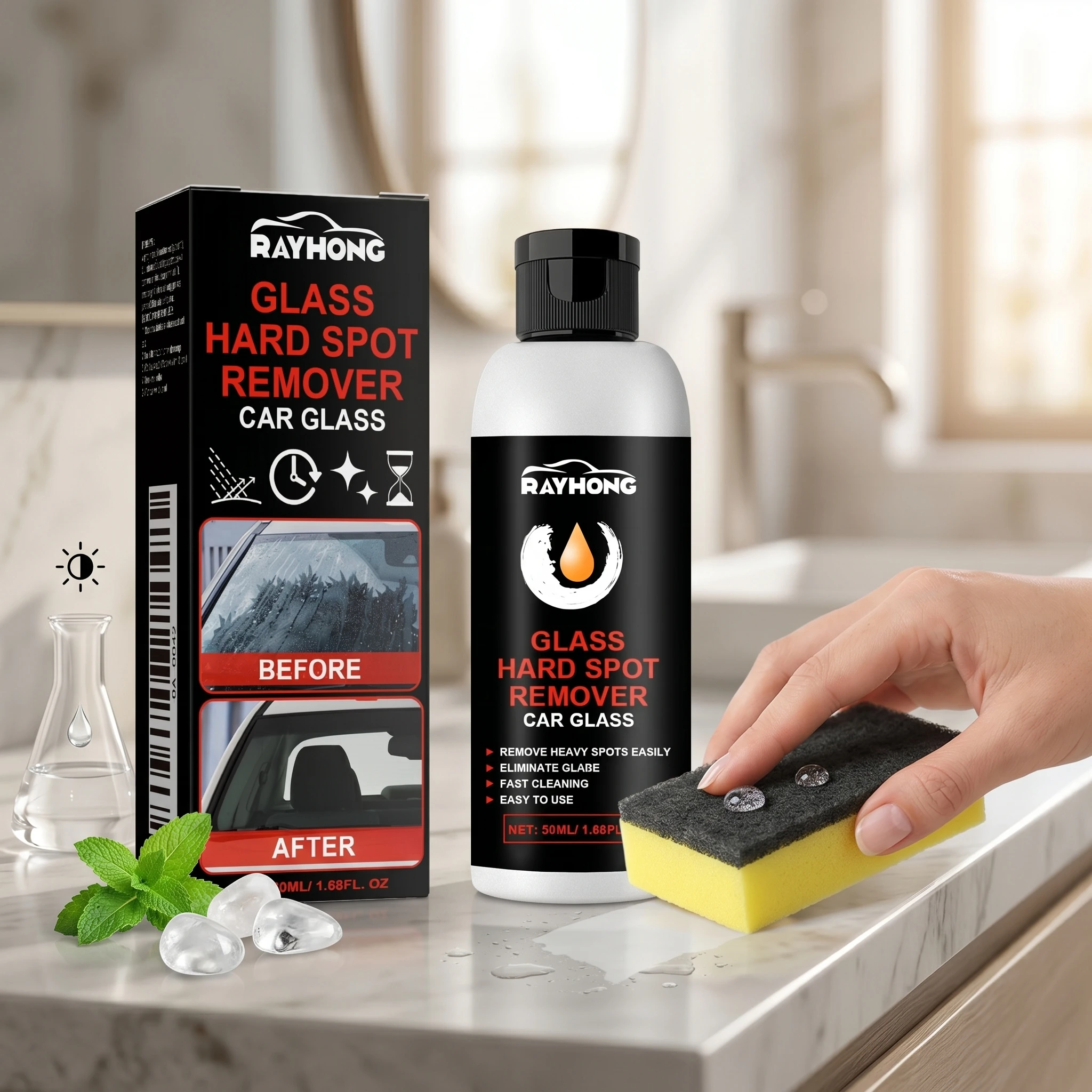 Car Glass Polishing Paste Scratch Repairing Boosts Visibility Reduce Glass Glare Improve Wiper Performance Windshield Dust Agent