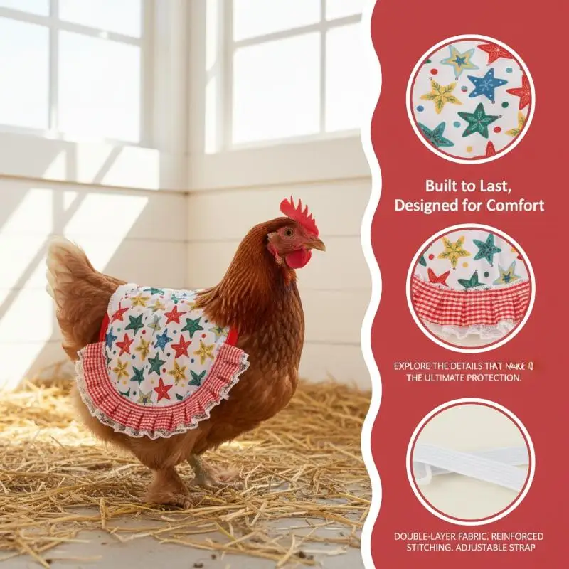 1PCS Cloth Chicken Saddle Apron Adjustable Soft Poultry Apro