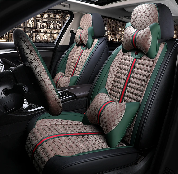 Housses de siège de voiture en cuir de luxe, adaptées au coussin de sièges de voiture universel, mode, nouveau design, 2022