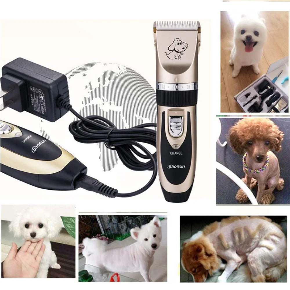 Baorun-Electrical Hair Trimmer for Pets, Hair Clipper, Hair Remover, Cutter, Grooming, Dog, Puppy, Haircut, Low Noise, 110-240V