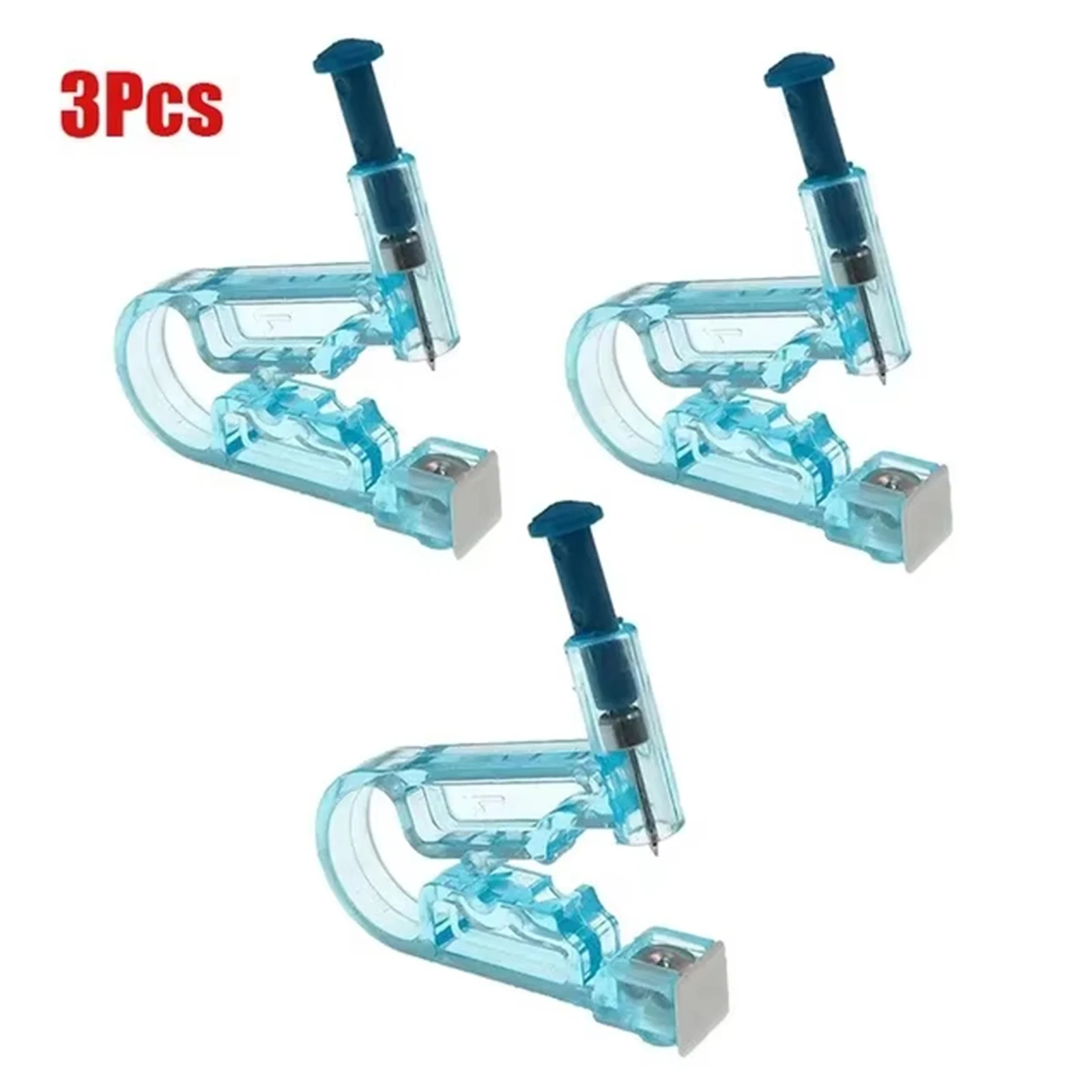 1/3pcsc Disposable Sterile Ear Piercing Gun - Pain-Free Earring Applicator, Easy-to-Use Earlobe Piercer Kit with Studs