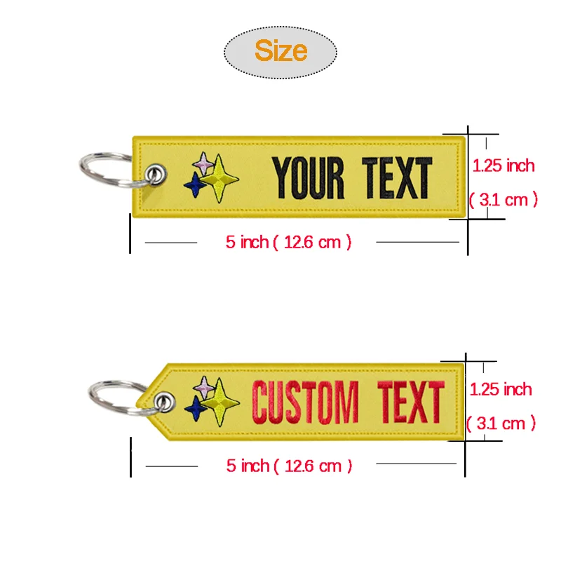 Personalized Custom embroidered text simple logo key chain