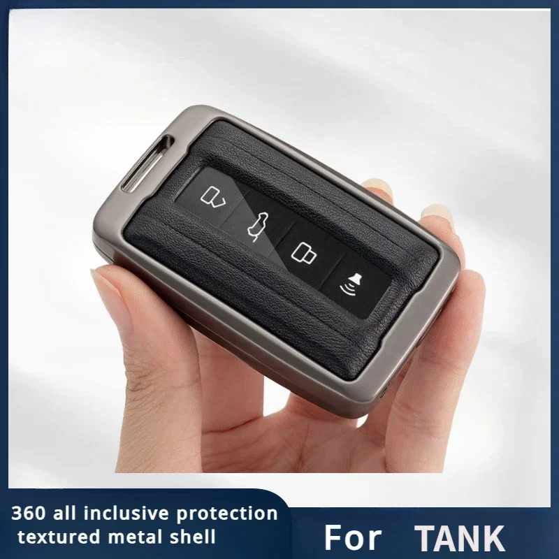 

For GWM WEY TANK 300 500 TANK 300 TANK 500 Key Buckle Accessories Intelligent Remote Control Fob Zinc Alloy Car Key Case