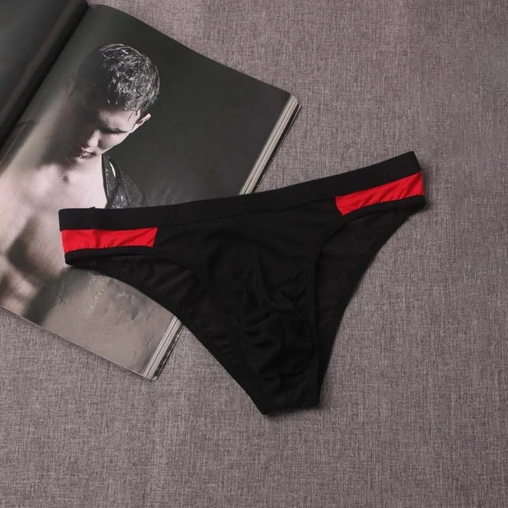 Lingerie Mesh Triangle Panties Transparent Low Waist Men Thin Briefs Thin Soft Comfortable Underwear for Men Spring Summer