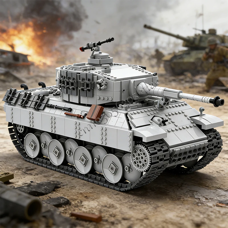 

1924 Parts MOC Customize Battle Series Army Main Tank Model DIY Assembled Educational Creative For Children Toys Christmas Gifts