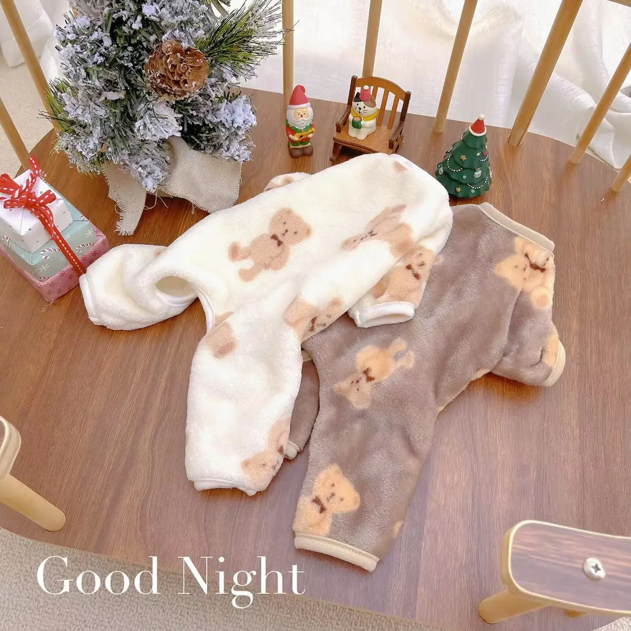 Hundekleidung Winter Fleece Schlafanzug Overall Haustierkleidung Welpenanzug für kleine Hunde Chiwawa York Haustier-Bodysuit Kleidung XS – Detail 4