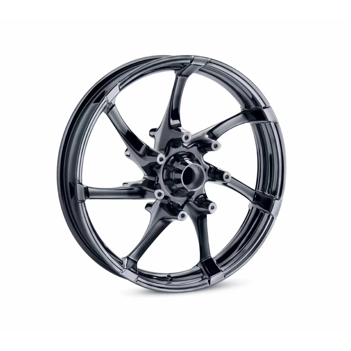 Black Aluminum Alloy Wheel Hub Accessories Front & Rear Compatible With For Harley 08-later FLSTF FLSTFB FLSTFBS New Motorcycles