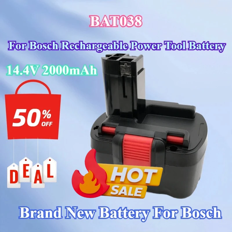Brand New 14.4V 2000mAh Ni-CD Rechargeable Power Tool Battery for Bosch BAT038 15614 1661 1661K 22614 23614 32614 33614