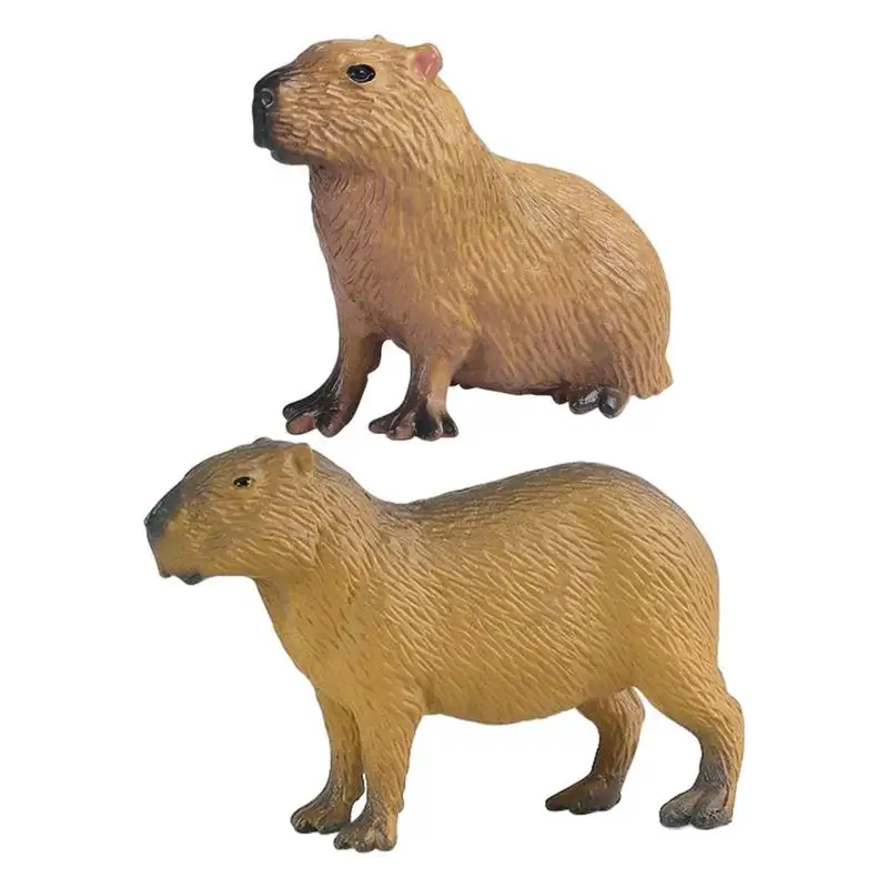 

Small Capybara Figurine Simulation Sitting/Standing Capybara Model Figure Realistic Woodland Capybara Animal Learning Toys Party